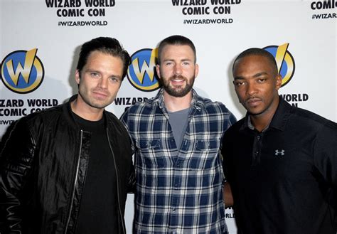 Sebastian Stan, Chris Evans and Anthony Mackie at Wizard World ...