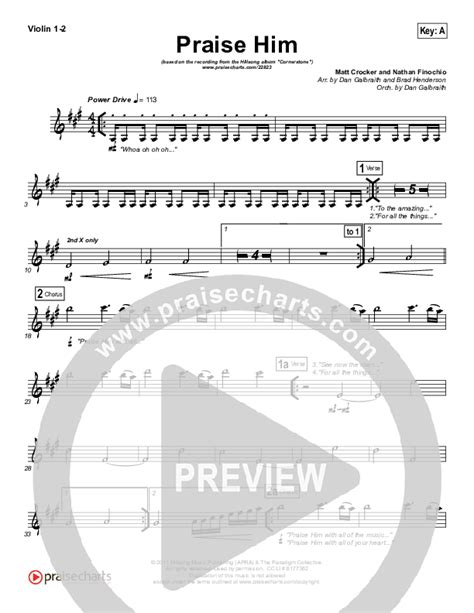 Praise Him Violin Sheet Music PDF (Hillsong Worship) - PraiseCharts