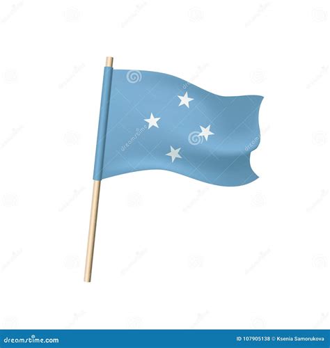 Micronesia Flag. Four Stars on Blue Background Isolated on White Stock Vector - Illustration of ...