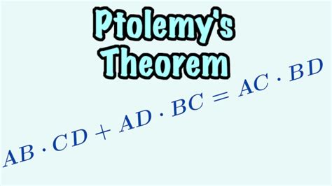 How to Prove Ptolemy's Theorem for Cyclic Quadrilaterals - YouTube