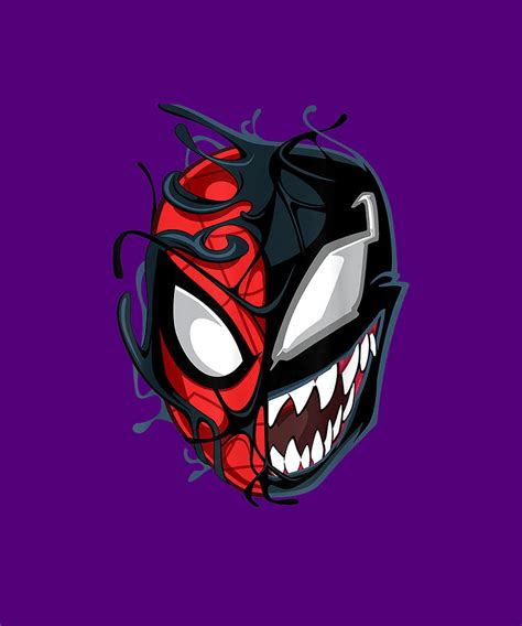 Marvel Spider-Man Maximum Venom Spider-Man Big Face T-Shirt Drawing by ...