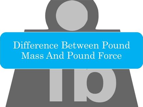 Difference Between Pound Mass And Pound Force