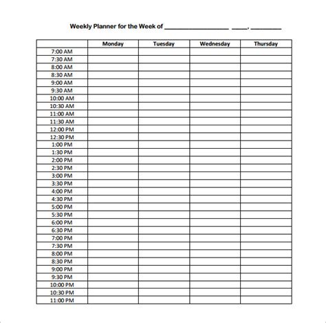 Printable Calendar Weekly Hourly – PRINTABLE CALENDAR 2023