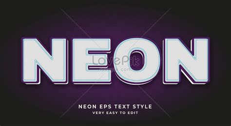 White neon 3d text effect creative image_picture free download ...