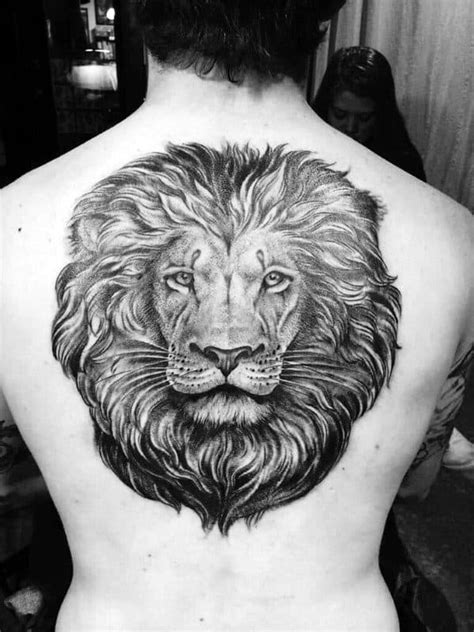 50 Lion Back Tattoo Designs For Men - Masculine Big Cat Ink Ideas