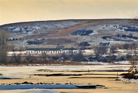 Barracks & Custer House at Fort Lincoln - SkySpy Photos, Images, Video