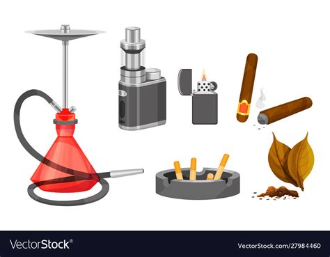 Tobacco products and smoking accessories Vector Image