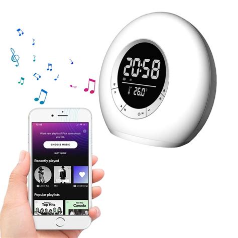 Buy LED Colorful Wake Up Light Alarm Clock with Bluetooth Speaker Night ...