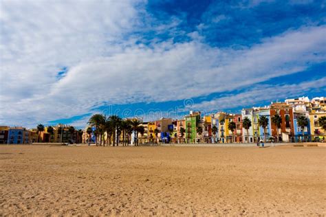 Beach at Villajoyosa, Costa Blanca, Spain Stock Image - Image of ...