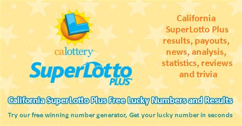 California SuperLotto Plus Free Lucky Numbers and Results