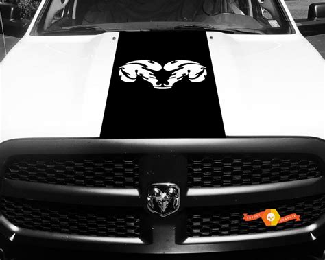 Dodge Ram 1500 Vinyl Decal HOOD Ram Head Racing HEMI Stripe Stickers #34 | Dodge ram 1500, Vinyl ...