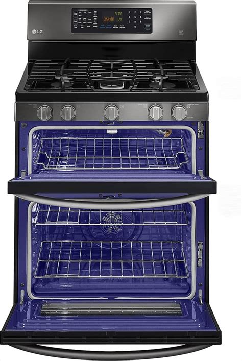 Best Buy: LG 6.1 Cu. Ft. Freestanding Double Oven Gas Convection Range Black Stainless Steel ...