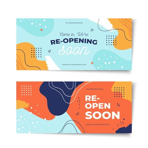 Re-opening soon banner template | Free Vector