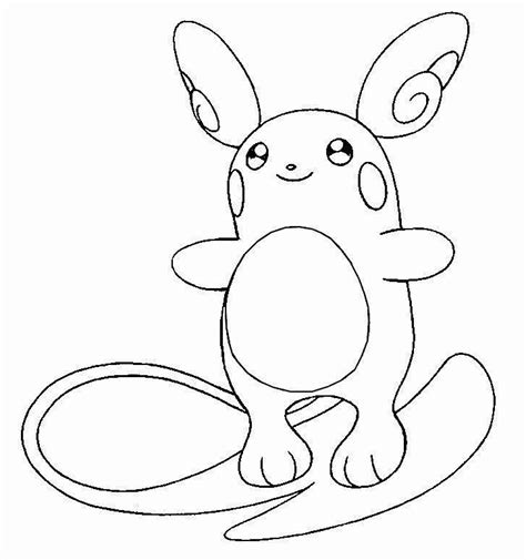 simple easy chibi alolan raichu pokemon go coloring pages for boys ...