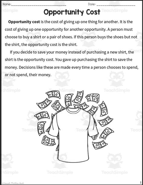 Opportunity Costs Reading Packet by Teach Simple