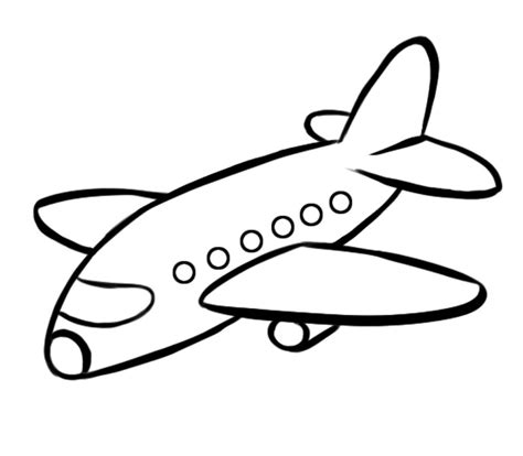 Imprimir: Avión de pasajeros: Dibujos para colorear