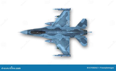 Fighter Jet, Military Aircraft on White Background, Top View Stock ...