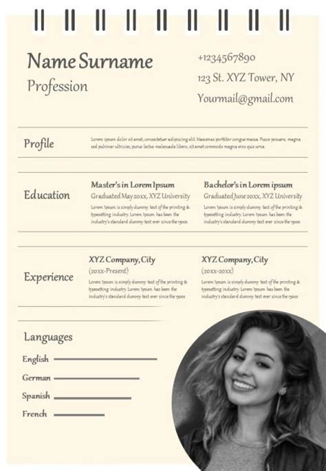 Professional CV Example Format With Hobbies And Interest | Presentation ...