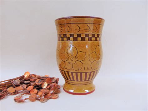 Maria Beckett Studio Pottery Cylinder Pot Signed Vintage Ceramics Home Decor Accessories ...
