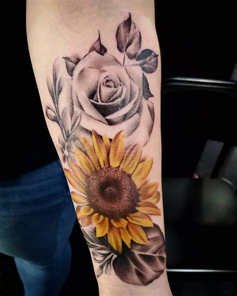 letter q worksheet: Forearm Sunflowers And Roses Tattoo / 1001 Ideas ...