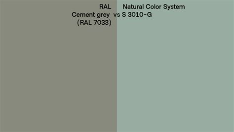 RAL Cement grey (RAL 7033) vs Natural Color System S 3010-G side by ...