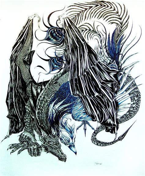 Dragon and Phoenix by LaurelSKY on DeviantArt