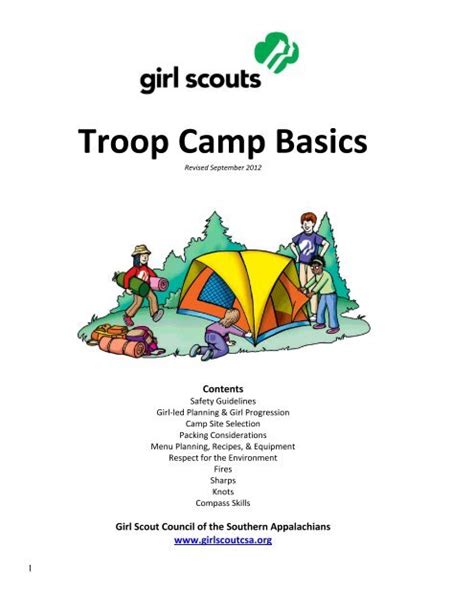 Troop Camp Basics Manual - Girl Scout Council - Appalachian