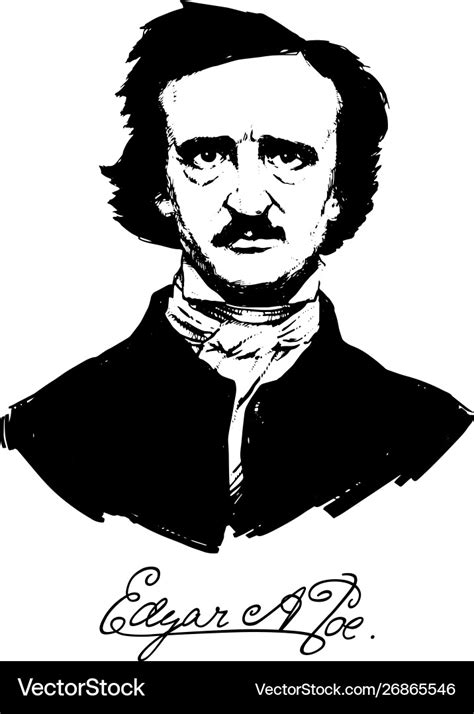 Edgar allan poe portrait a great american Vector Image