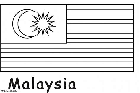 Bendera Malaysia Gambar Mewarnai