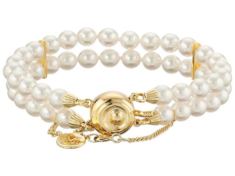 Majorica Double Row Pearl Bracelet in Metallic | Lyst