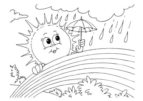 Sunny Day Rainbow Coloring Pages | Sun coloring pages, Leaf coloring ...