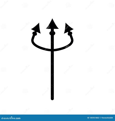 Trident Icon Vector. Black Trident Symbol Stock Vector - Illustration ...