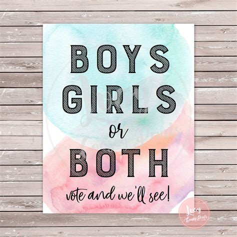 Twins Gender Reveal Vote Sign Baby Shower Gender Reveal Party Instant Download Printable Sign - Etsy