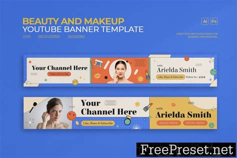 Beauty and Makeup YouTube Banner Template 5BEK7RW