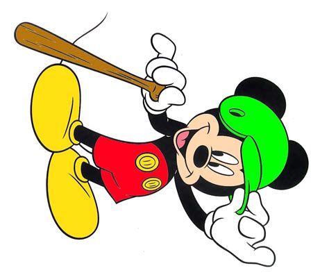 an image of mickey mouse holding a baseball bat