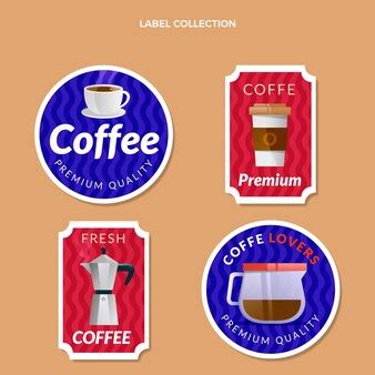 Free Vector | Flat design minimal coffee shop label and badges
