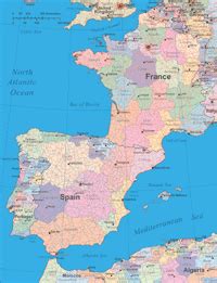 Europe Iberian Peninsula Digital Vector Maps - Download Editable Illustrator & PDF Vector Map of ...