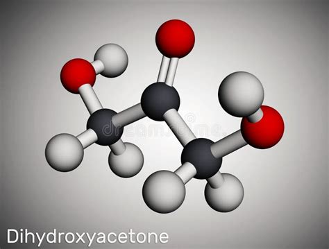 Dihydroxyacetone Molecule 3d Rendering, Flat Molecular Structure with Chemical Formula and Atoms ...