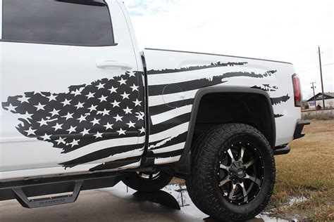 Matte Black American Flag Graphic in 2021 | Black truck, Pinstriping ...