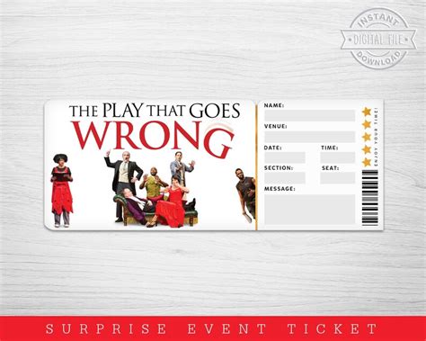 Printable the Play That Goes Wrong Broadway Surprise Ticket - Etsy UK