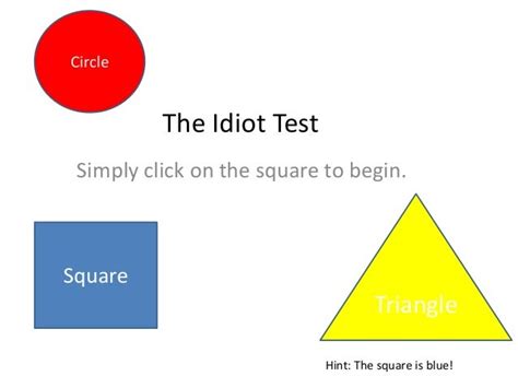 The idiot test game