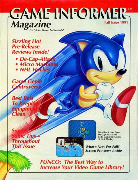 Sonic on the cover of the first issue of Game Informer magazine in 1991 ...