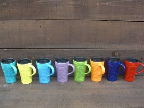Speckled Sand Ceramic Travel Mug with Lid Twist by InAGlaze, $23.00 | Ceramic travel coffee mugs ...