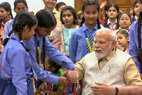 Narendra Modi | Prime Minister Narendra Modi celebrates Raksha Bandhan ...