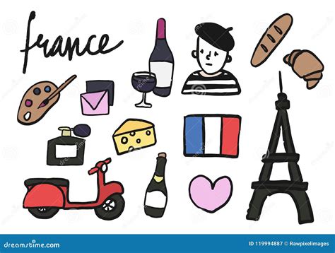 Symbols of France Collection Illustration Stock Illustration - Illustration of artwork, drawing ...