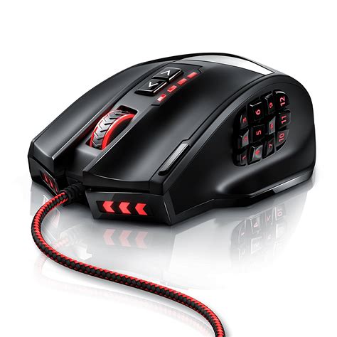 Titanwolf Gauntlet - 16000 dpi USB MMO gaming laser mouse - 18 buttons - high precision in ...