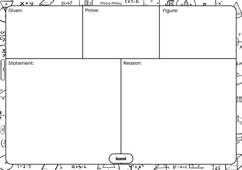 Two-Column Proof Template | Landscape for Teachers | Perfect for grades 10th, 11th, 12th, 9th ...