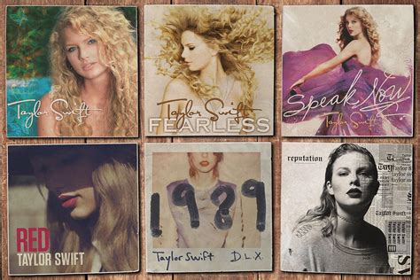 Taylor Swift Album Cover Coasters - Fearless, Speak Now, Red, 1989, Reputation #taylorswift # ...