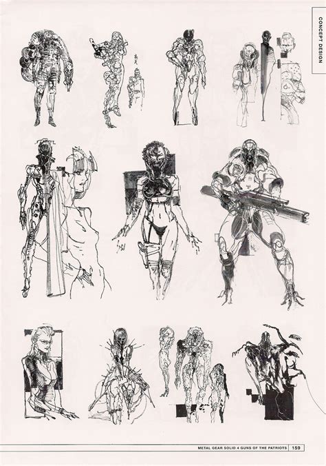 Metal Gear Solid 4 unused concept art by Yoji Shinkawa | การออกแบบตัว ...