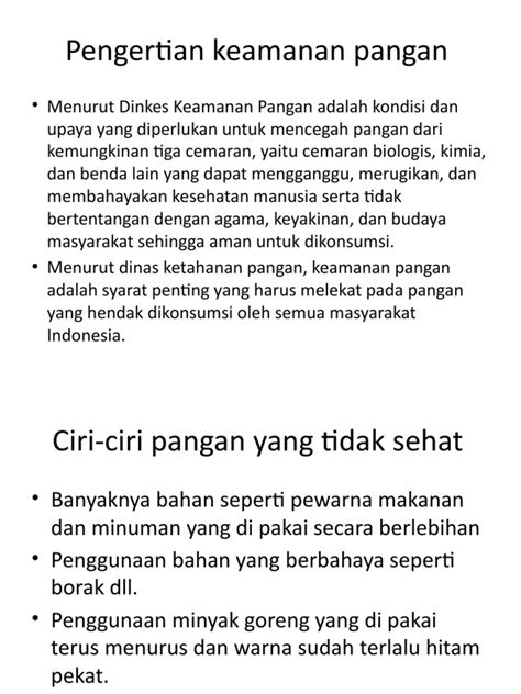 Pengertian Keamanan Pangan | PDF